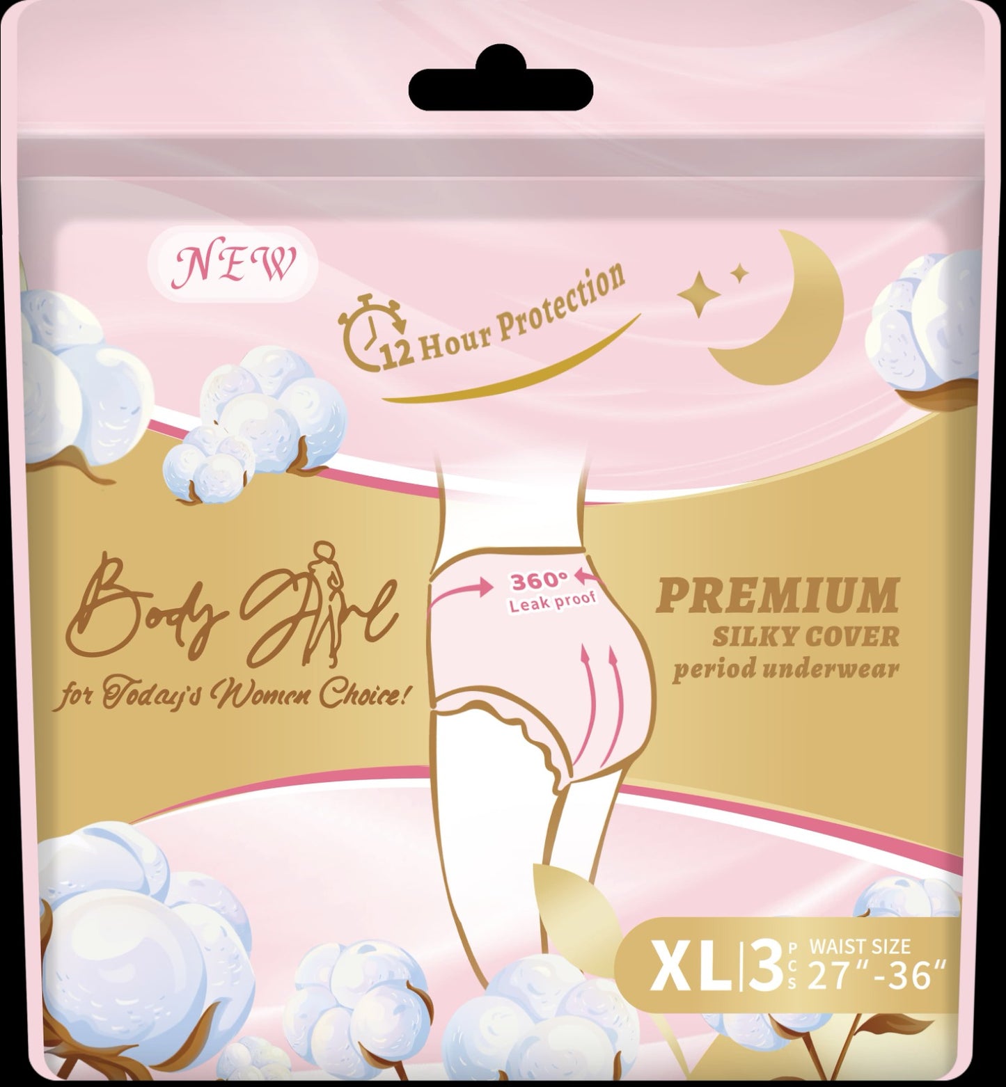 Disposable Menstrual Pants 3Pcs F/XL Ultra-thin Breathable Menstrual Panties Large Soft And Skin-friend