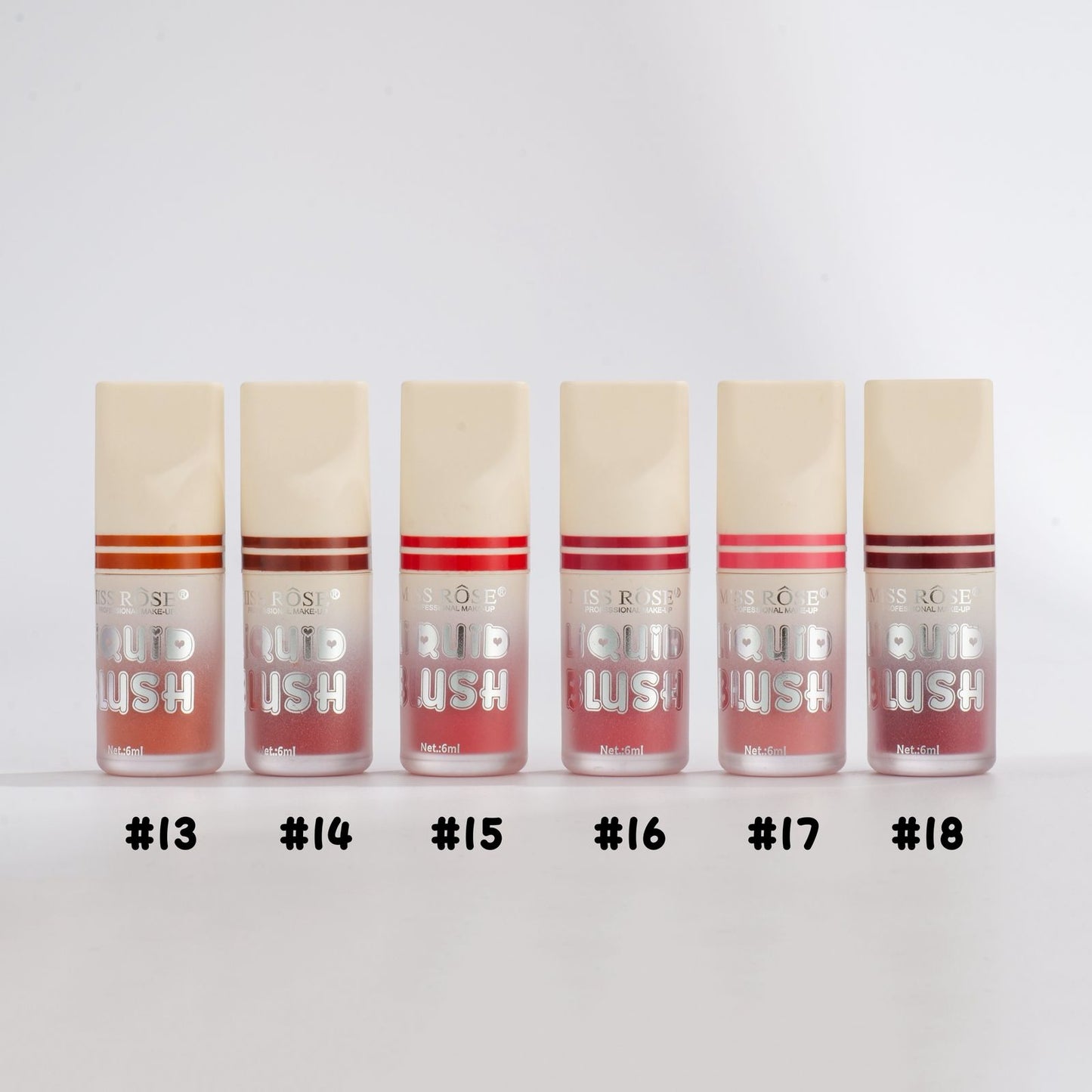 Miss Rose New Liquid Puff Blushes 6pcs Set