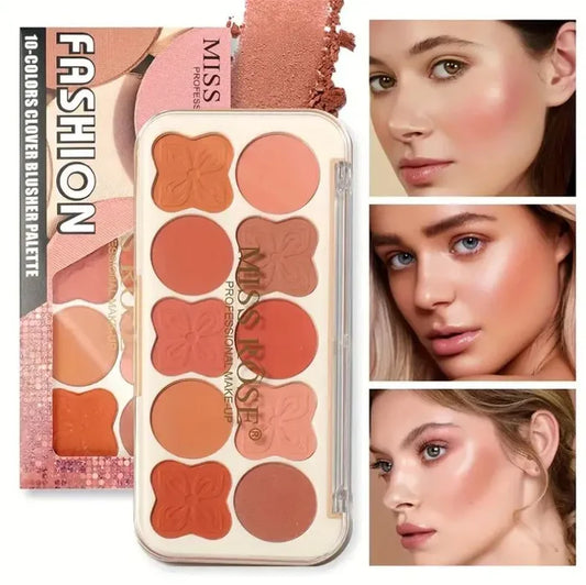Miss Rose 10 Color Of Blush In Single Package For Girls And Women