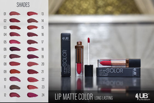 Ultra Beauty 24H Matte Gloss offers waterproof, all-day wear with a bold matte finish. Available in 24 vibrant, lightweight