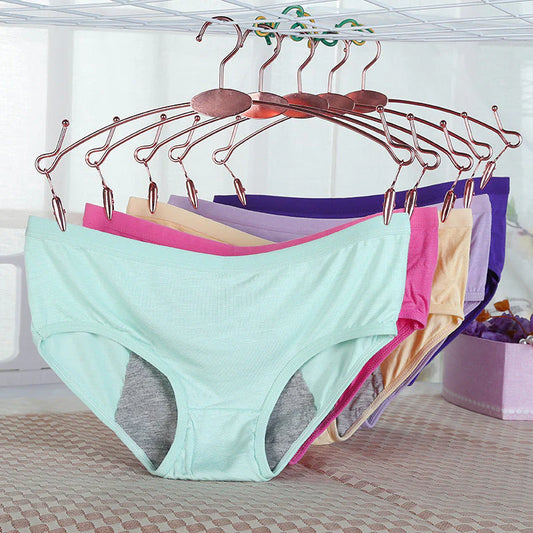 Pack Of 3 - Seamless Mid Waist Anti-Leak Menstrual Period, Leak-Proof Panties