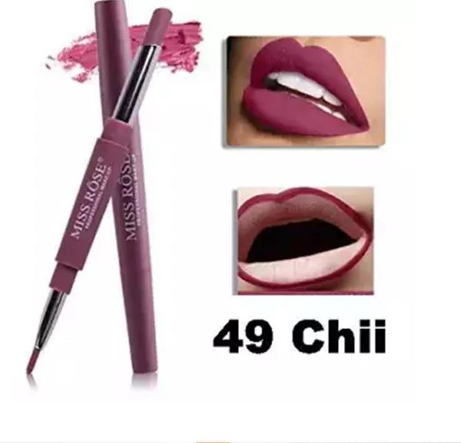 MISS ROSE High Pigment 2 In 1 Lip Liner + Lipstick
