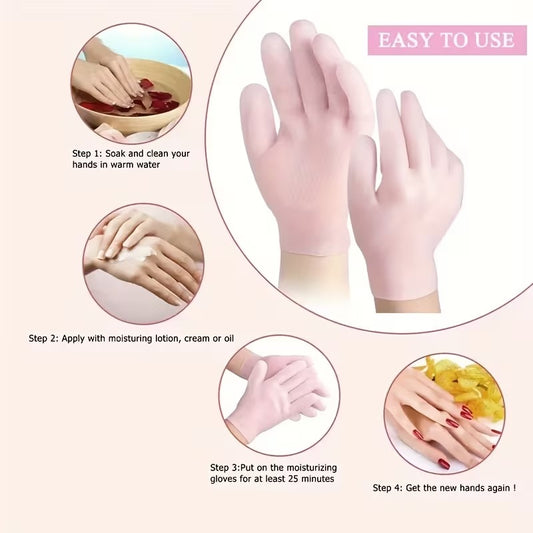 Soft Silicone Moisturizing Gloves - One Size Fits Most!, Hand & Foot Care,
