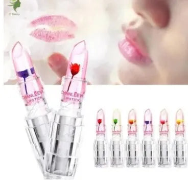 COSMET PK High Quality Transparent Color Changing Flower Jelly Lipstick