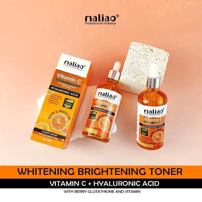 Maliao Vitamin C Whitening Brightening Toner with Berry Glutathione & Hyaluronic Acid (Anti-Oxidation, Refines Pores, All Skin Types)