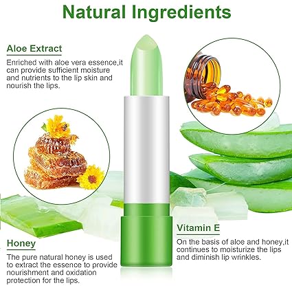 1PC Natural Aloe Vera Moisturizing Lip Balm & Long-Lasting Waterproof Lipstick 3.4g D3007