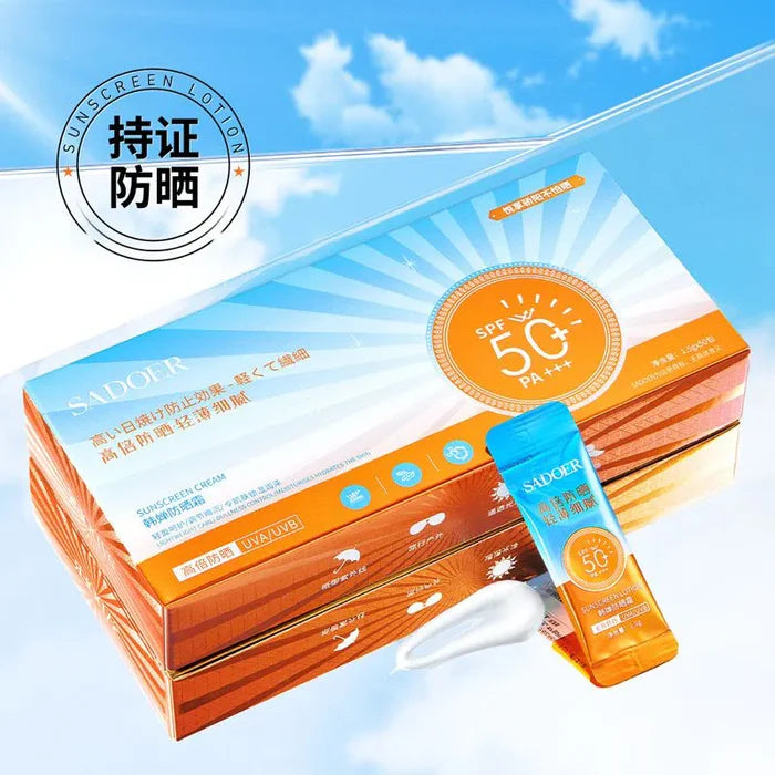 Sadoer Sunscreen Pack Of 5 Strips Portable Facial Efficient UV Protection Isolation For Girls And Women 1.5g*5 SD32476