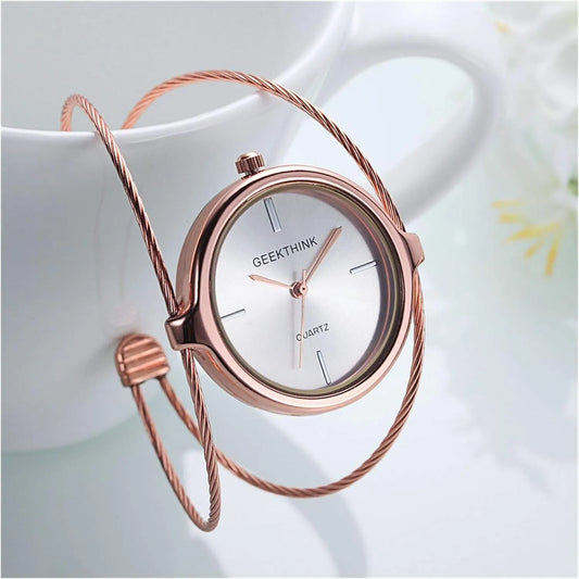 FASHIONWATCHES Fashion Quartz Watch Women Bracelet Ladies Rose Gold Watch For Girl