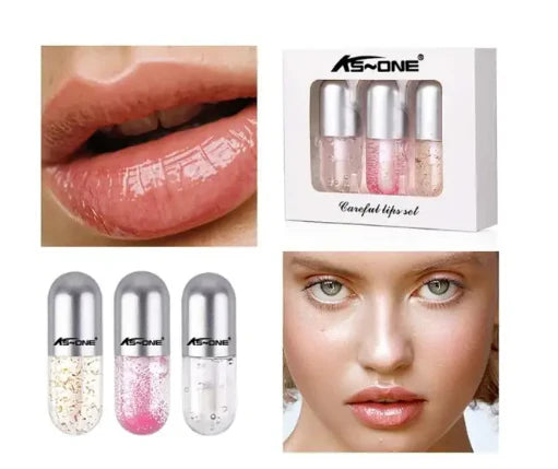 New Lip Care 3-step Set, Including Lip Scrub, Moisturizing Lip Gloss And Lip Balm For Girls and For Women