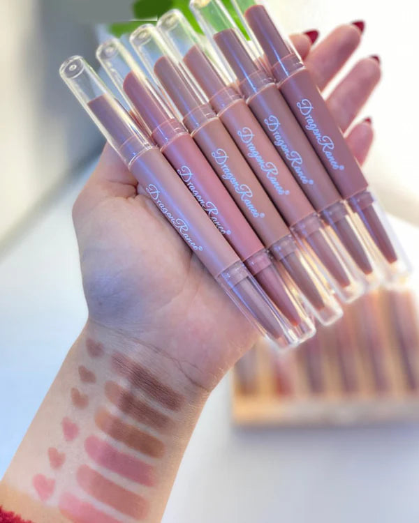 Dragon Ranee 6pcs 2in1 Matte lipstick & Lipliner set