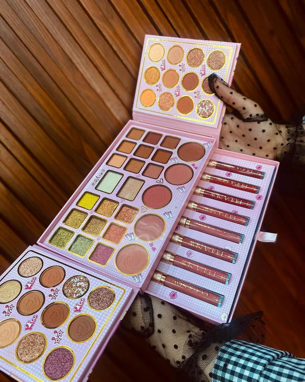 HUDA new style eye shadow lip gloss set high-quality durable makeup setting high pigment makeup kit