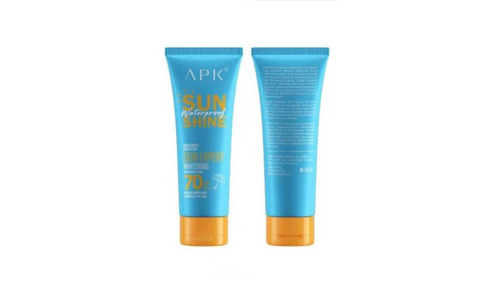 Apk Sun Shine Water Proof 70spf Sunscreen Cream Best Sunscreen for Glowing Skin | Protect Your Skin This Summer 100g