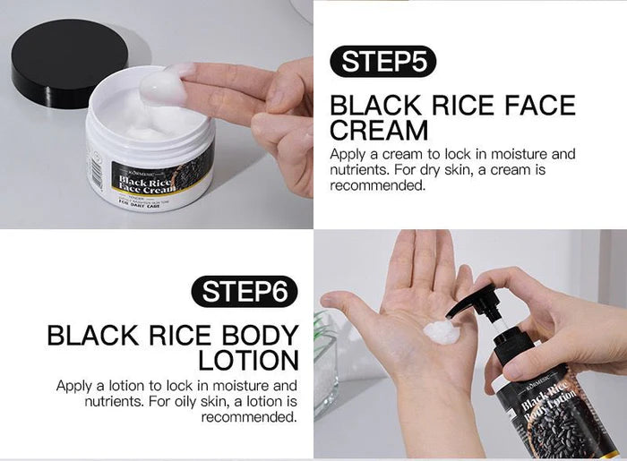 KORMESIC Pack of 05 Refreshing and natural skin care moisturizing black rice series