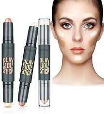 COSMET. PK Pack of 2 - Highlighter And Concealer Contour Stick with Water Proof Eyeliner