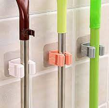 Mop Rack Wall Mounted Shelf Organizer Hook Broom Holder Pack Of 4