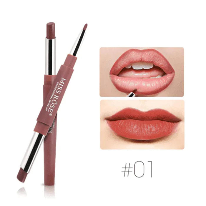 MISS ROSE High Pigment 2 In 1 Lip Liner + Lipstick