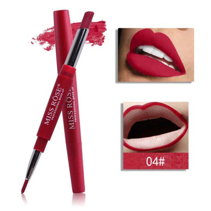 MISS ROSE High Pigment 2 In 1 Lip Liner + Lipstick
