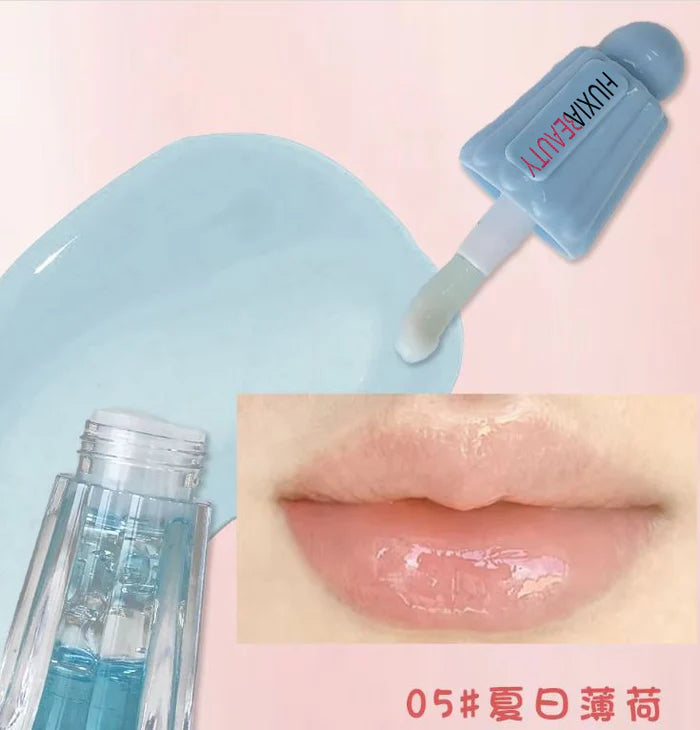 Water Light Lip Gloss Jelly Lipstick Lip Plumping Oil With Big Brush Head Moisturizing Nourishing Lip Glaze