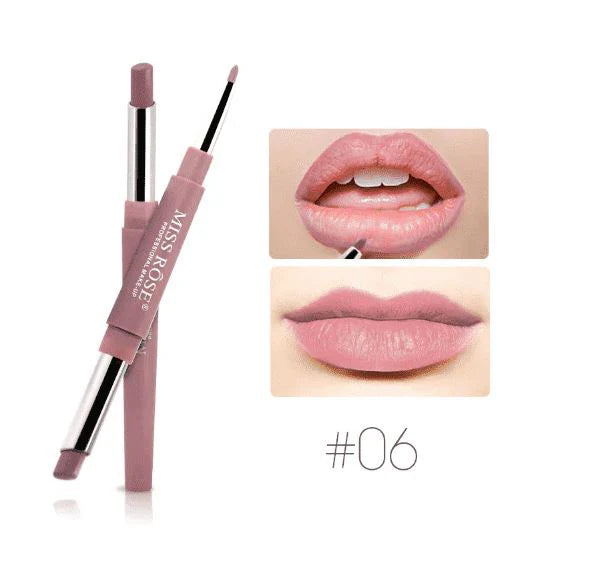MISS ROSE High Pigment 2 In 1 Lip Liner + Lipstick