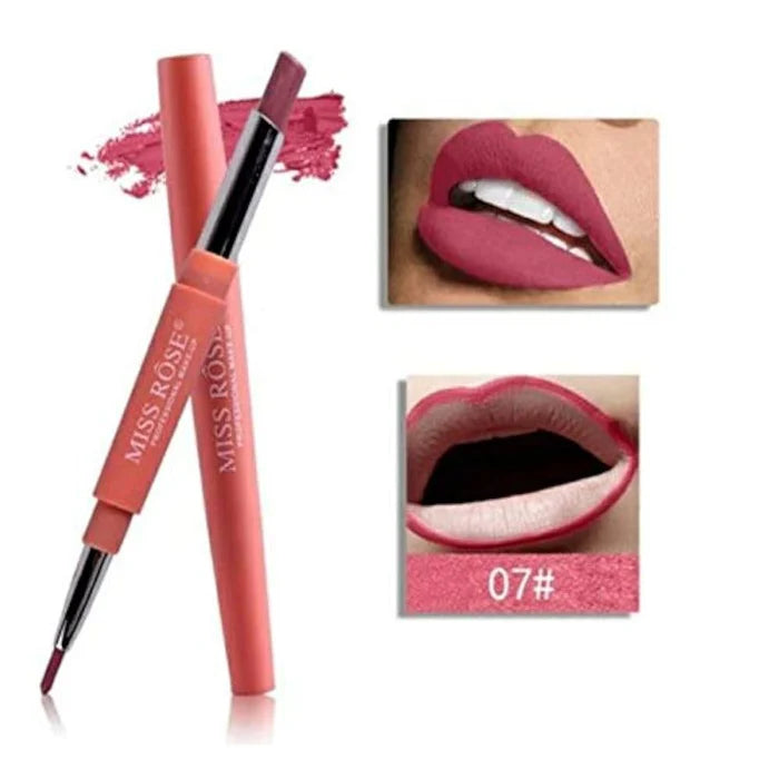 MISS ROSE High Pigment 2 In 1 Lip Liner + Lipstick