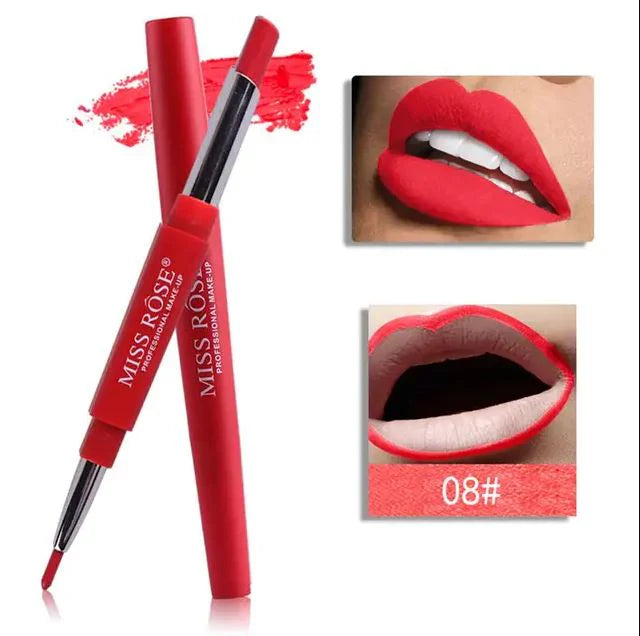 MISS ROSE High Pigment 2 In 1 Lip Liner + Lipstick
