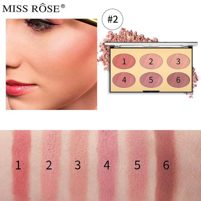 MISS ROSE 6 COLOR BLUSH PALATTE / MAKEUP BLUSHER Kit