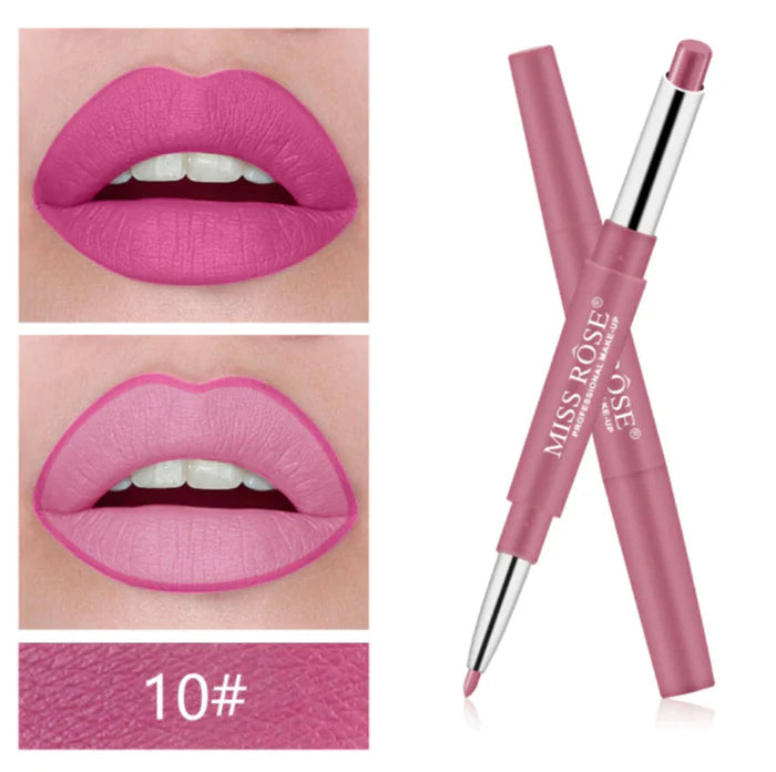 MISS ROSE High Pigment 2 In 1 Lip Liner + Lipstick