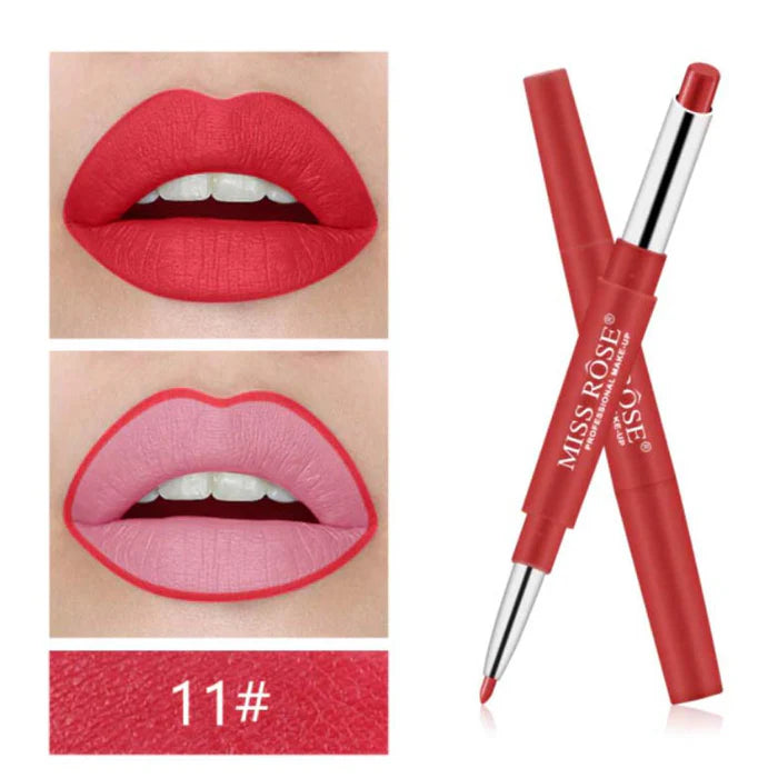 MISS ROSE High Pigment 2 In 1 Lip Liner + Lipstick