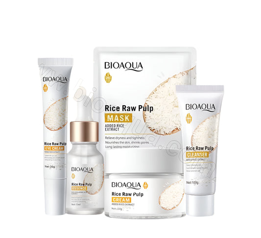 BIOAQUA Pack of 5Glow & Glowing Rice Skincare Series.(BQY93752,BQY80535,BQY83895,BQY83840,BQY79706)