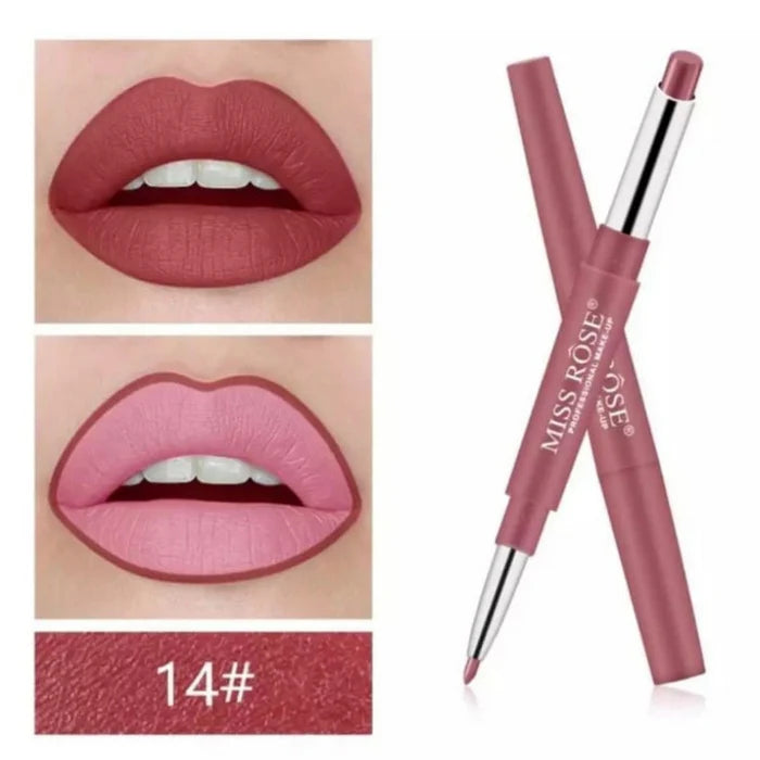 MISS ROSE High Pigment 2 In 1 Lip Liner + Lipstick
