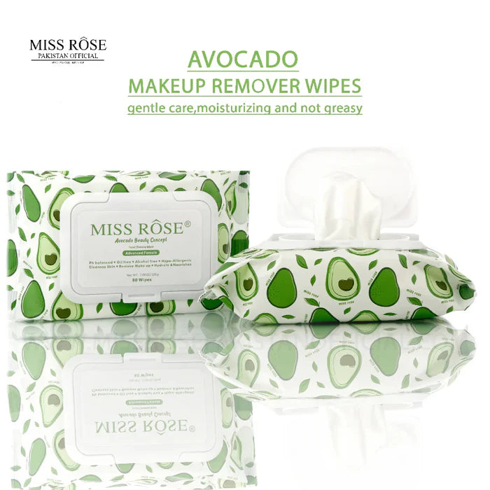 Miss Rose Avocado MakeUp Remover Wipes 80/pcs 200g 7505-022M