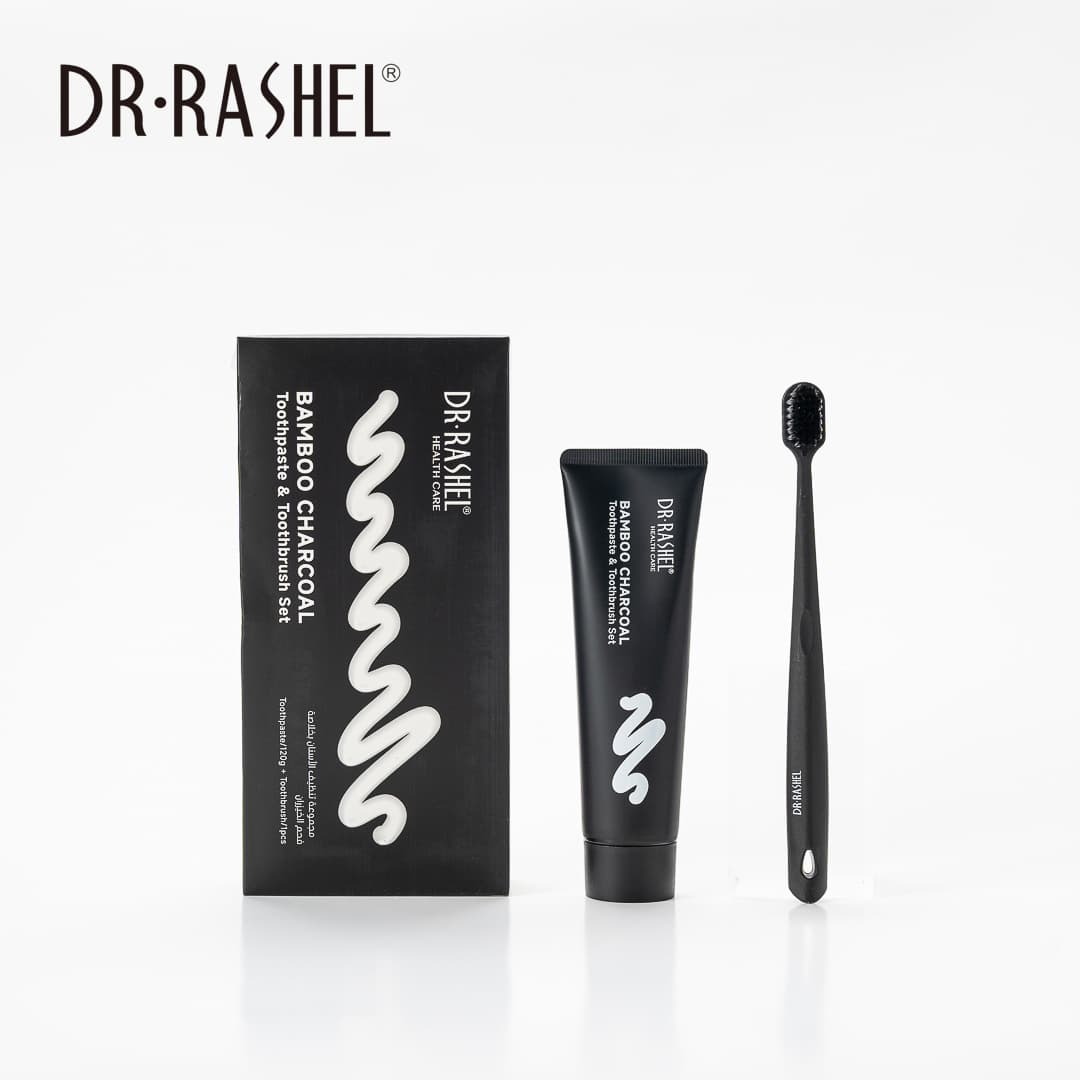 DR RASHEL  BAMBOO CHARCOAL  TOOTHPASTE AND TOOTHBRUSH SET
