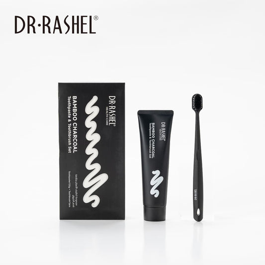 DR RASHEL  BAMBOO CHARCOAL  TOOTHPASTE AND TOOTHBRUSH SET