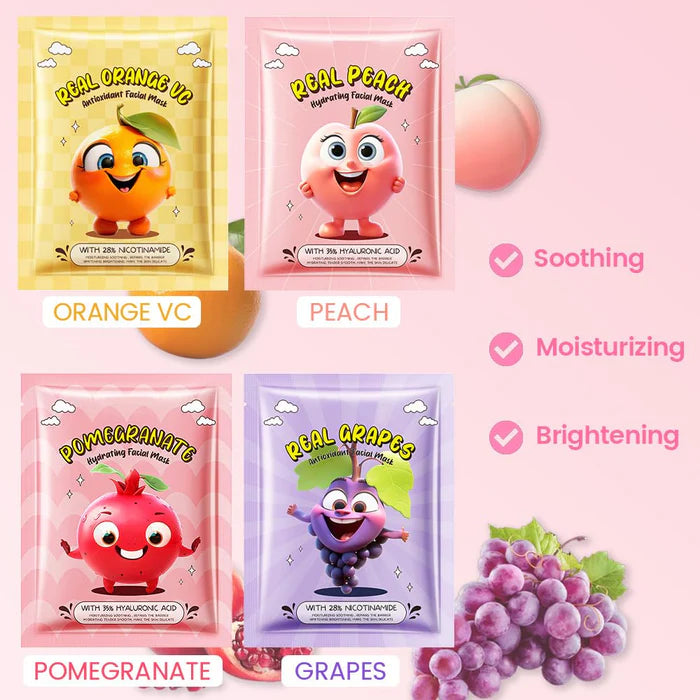 SADOER 1 Pc Real Grapes Hydrating Facial Sheet Mask