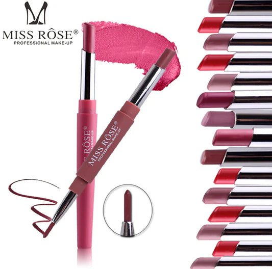 Miss rose 2 In 1 Lip Liner + Lipstick Pack of 6. Pink