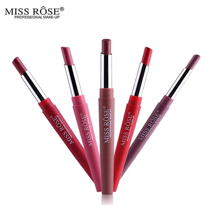 Miss rose 2 In 1 Lip Liner + Lipstick Pack of 6. Pink