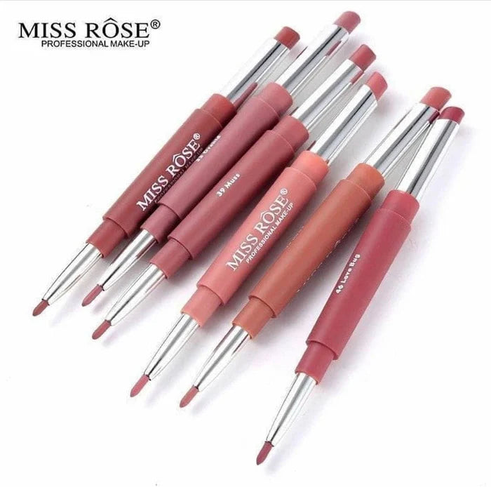 Miss rose 2 In 1 Lip Liner + Lipstick(Pack of 6) Nude.