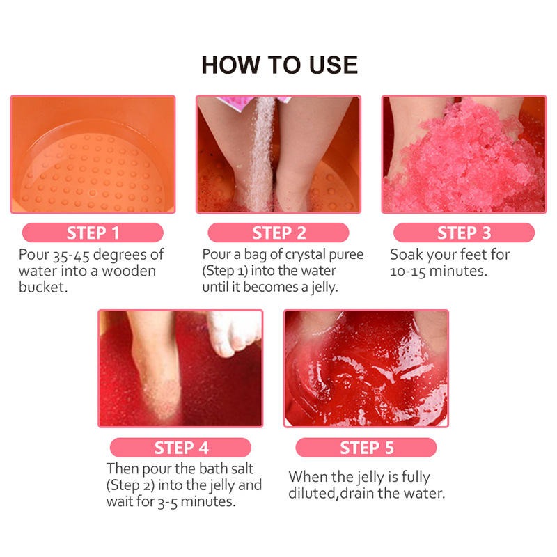 Pack Of 2 Lavender Crystal Foot Spa Bath – Jelly Powder Soak & Callus Remover