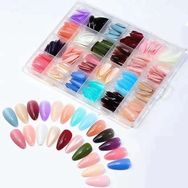 Cosmet.pk 576 Pcs Nails Box Artificial Nails Beautiful Fancy Nails Fake Nails