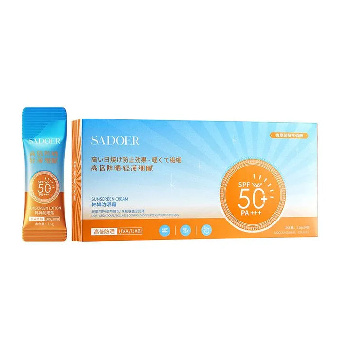 Sadoer Sunscreen Pack Of 5 Strips Portable Facial Efficient UV Protection Isolation For Girls And Women 1.5g*5 SD32476