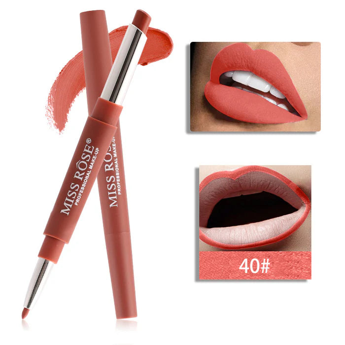 MISS ROSE High Pigment 2 In 1 Lip Liner + Lipstick