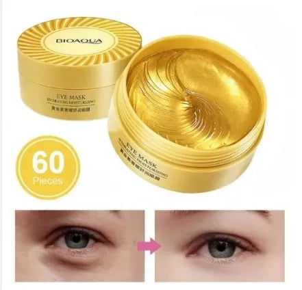 Bioaqua Gold Hydrating Moisturizing Eye Mask For Dark Circles Eye Patches 60 Patches, 80g