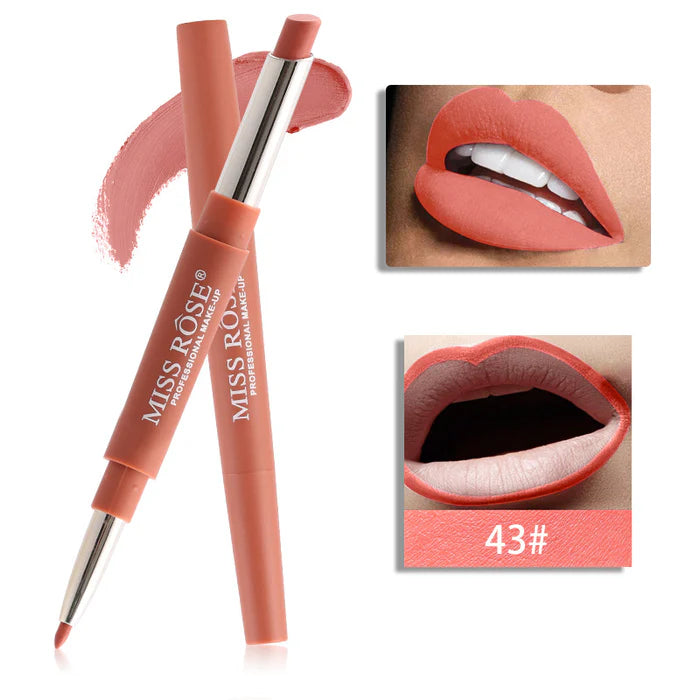 MISS ROSE High Pigment 2 In 1 Lip Liner + Lipstick
