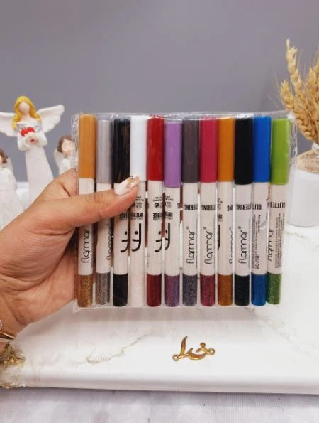 Miss Beauty New Flormour Pack of 12 EyeShadow Glitter Pencil