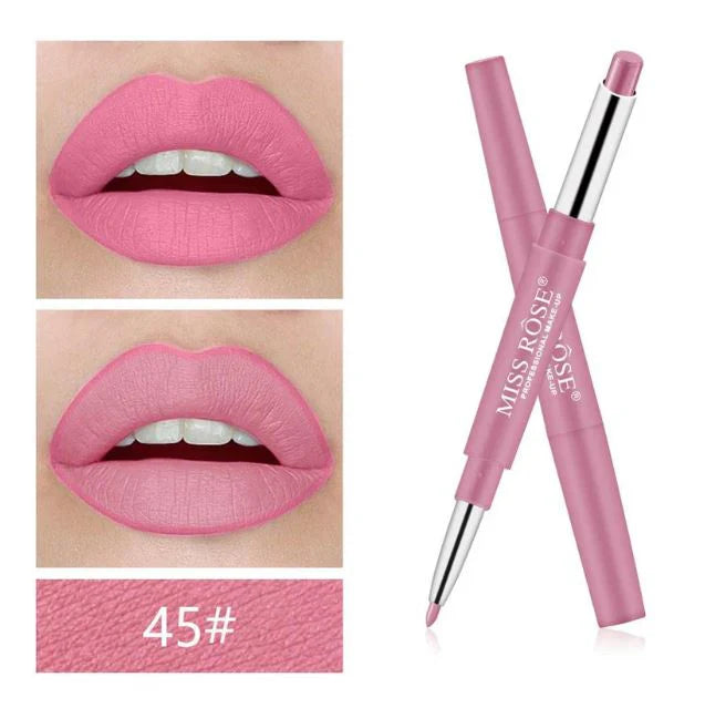 MISS ROSE High Pigment 2 In 1 Lip Liner + Lipstick
