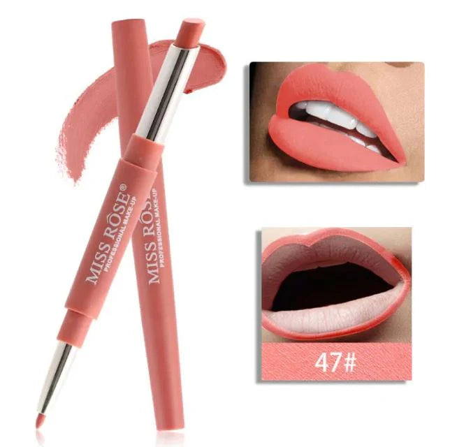 MISS ROSE High Pigment 2 In 1 Lip Liner + Lipstick