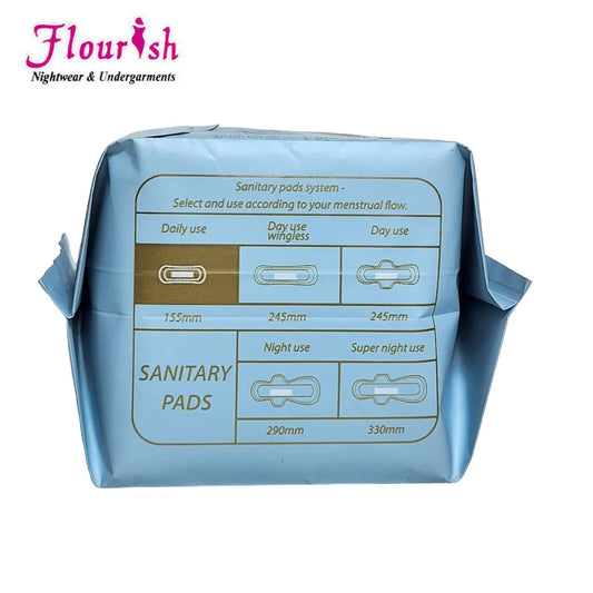 FLOURISH 155mm WINGLESS DAILY USE SANITARY PADS FOR GIRLS & WOMEN 20 PCS