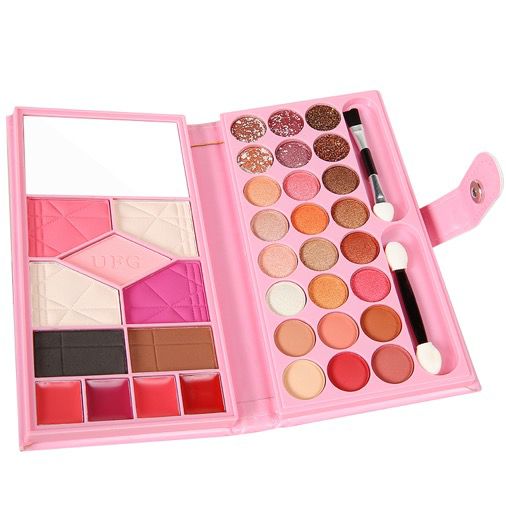 Ultra Beauty®️ 8 in 1 Master pallet  * 6 colour Matte Eyeshadow  * 12 colours Makhmali Eyeshadow * 4 colour Multy Eyeshadow  * 2 colour Pure Glitter * 3 colour Blushon * 2  EyeBrow Setting shade * 2 Facepowder (shinner + Matte) * 4 colours Lipstick