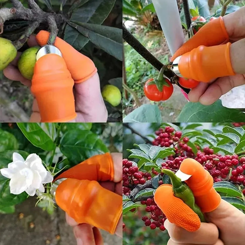 Multi-Purpose Silicone Thumb Knife Finger Protector Vegetable Harvesting Knife Plant Blade Scissors Cutting Rings Garden Gloves