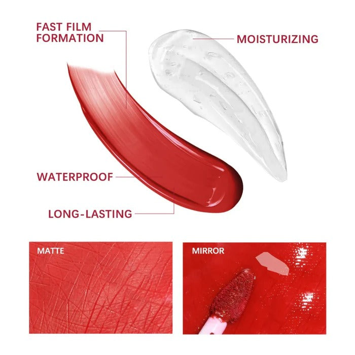 2 in 1 lipgloss Double Headed Transparent Plumping Lip Gloss+Lip liner 6ml , Random Shades